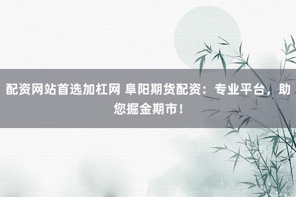 配资网站首选加杠网 阜阳期货配资:专业平台,助您掘金期市!